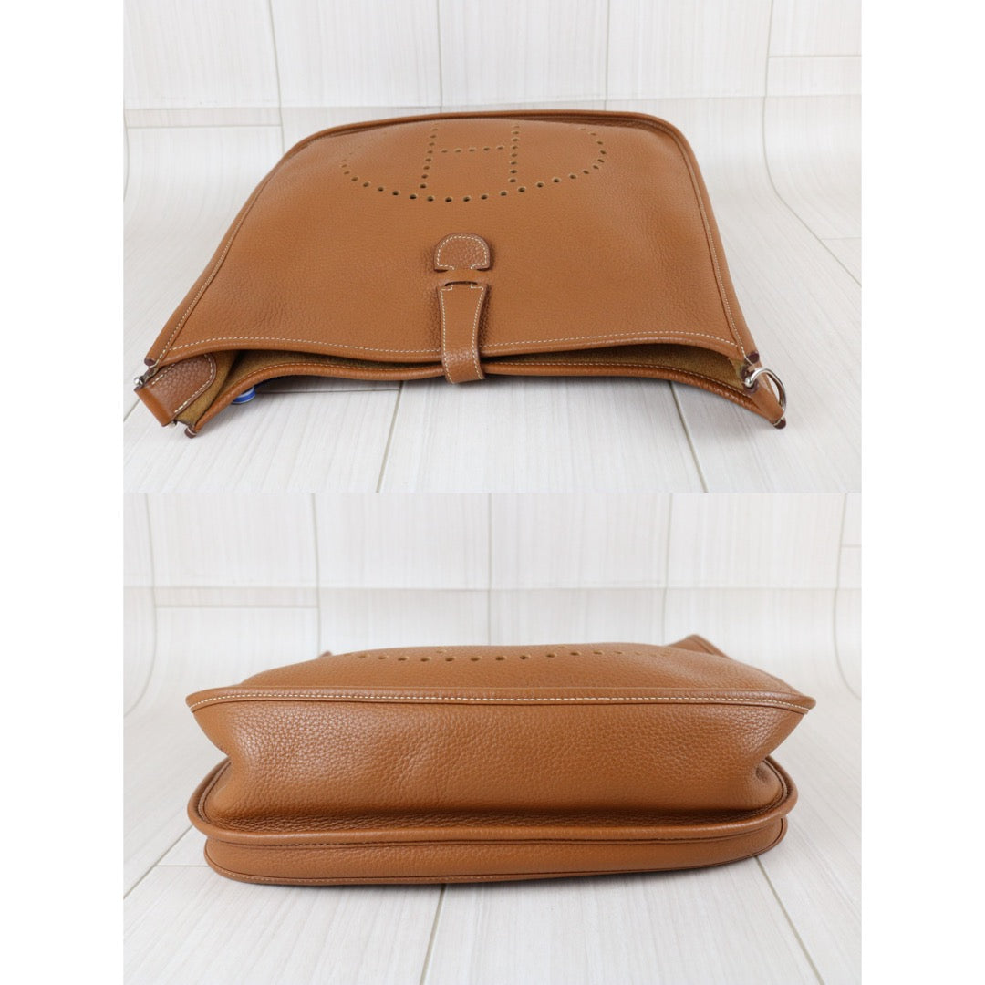 Include Entrupy Certificate of Authenticity｜Good ( Rank AB)｜ HERMES TC Leather Evelyne 33 Shoulder Bag Golden Brown □R Stamp Made In 2014Year｜W26040824