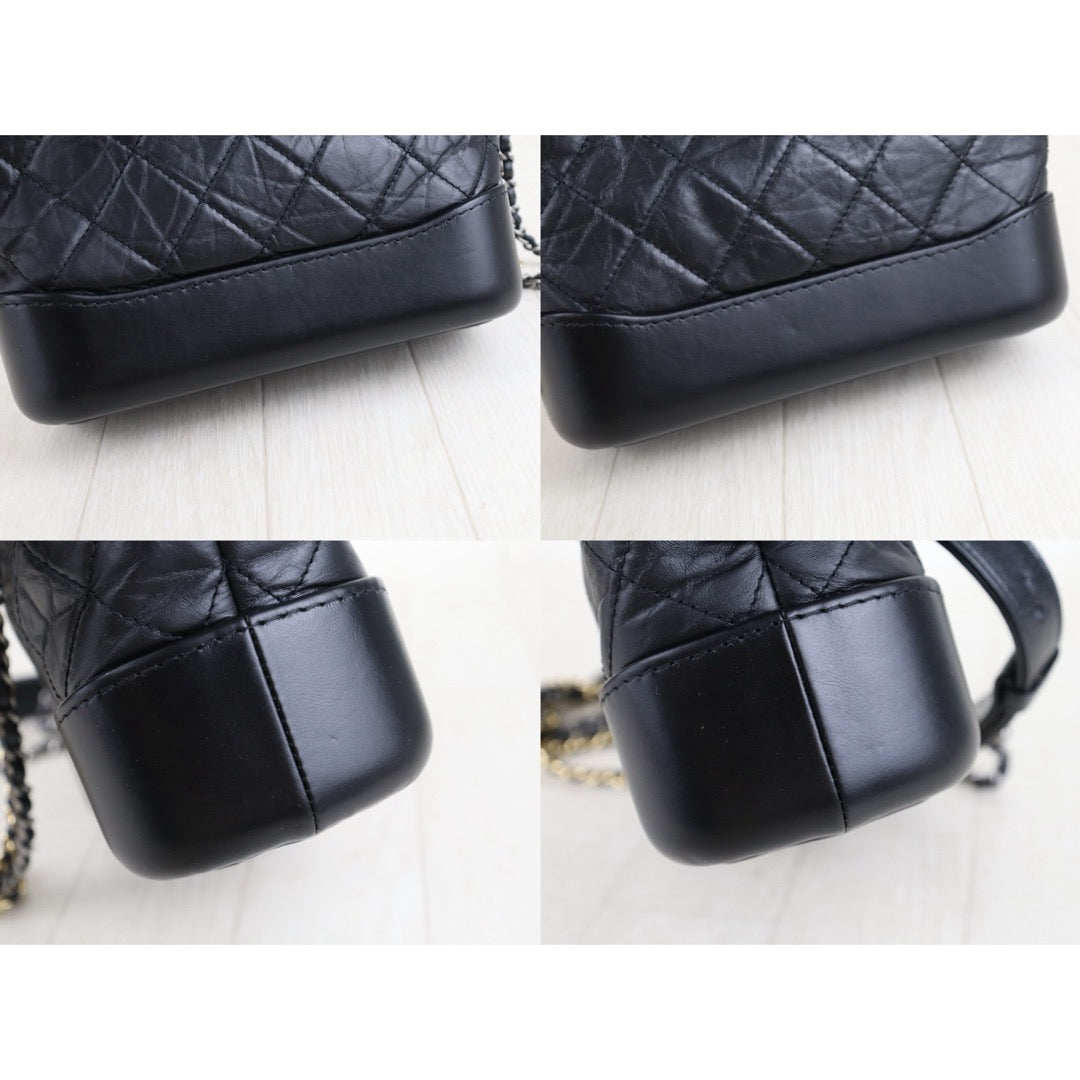Include Entrupy Certificate of Authenticity｜Very Good ( Rank A) ｜CHANEL PM Gabrielle Calf Leather Shoulder Bag Black Made In 2019-2020Year｜Z26091503
