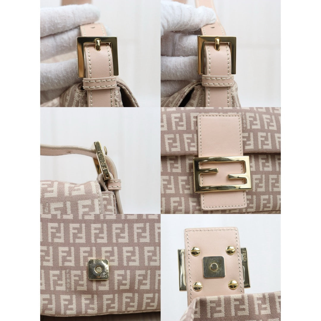 Very Good ( Rank A)｜ FENDI Zucca Mamma Baguette Shoulder Bag  Gold Hardware Pink｜25061914