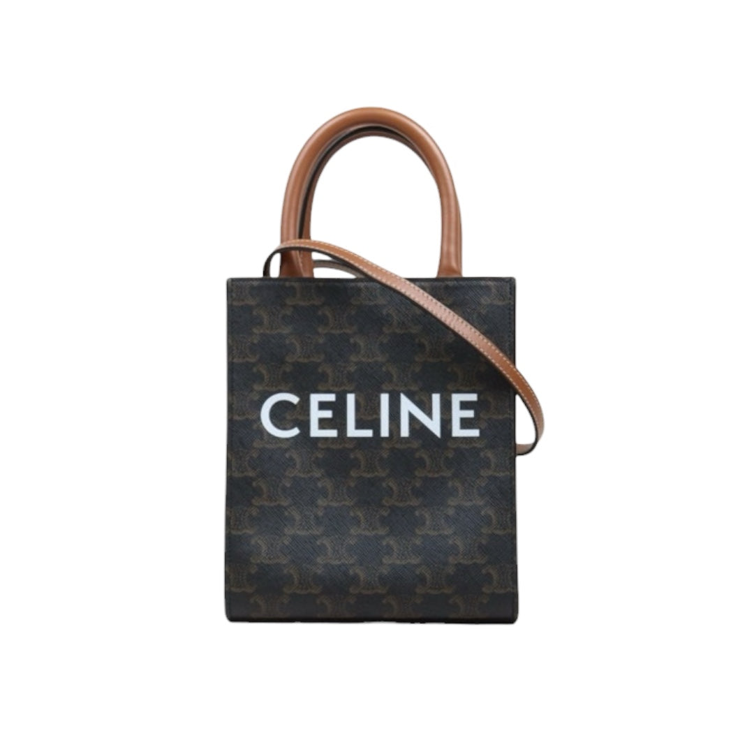Very Good ( Rank A) ｜ CELINE Macadam MINI Tote Bag Shoulder Bag ｜P25051603