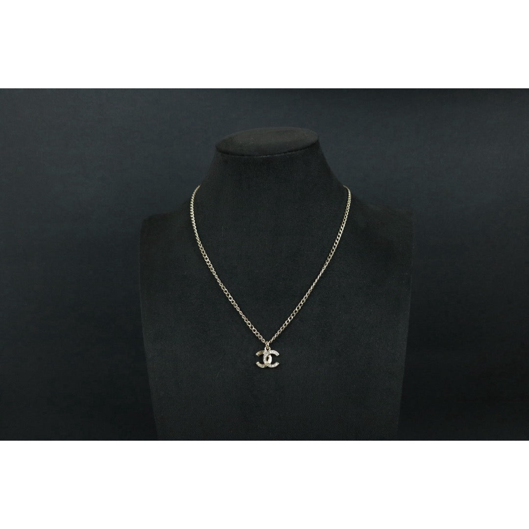 Include Authentic Detective Certificate of Authenticity｜Very Good ( Rank A) ｜ CHANEL C21K Coco Mark  Rhinestone Choker  Necklace｜S26062301