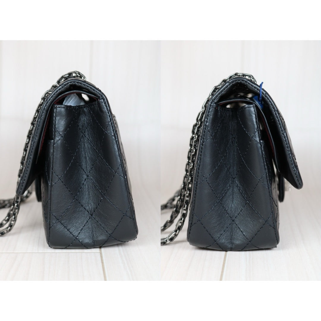 Very Good ( Rank A) ｜ CHANEL 2.55 Matelasse Small Black Chain Shoulder Bag Made in 2017 Year｜S24092101