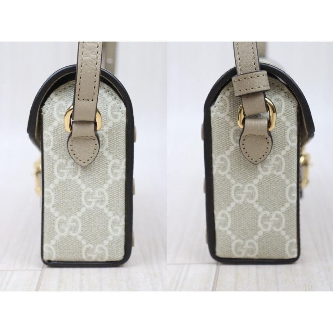 Very Good ( Rank A) ｜GUCCI GG Campus 1955 Grey Beige Shoulder Bag｜P24092408