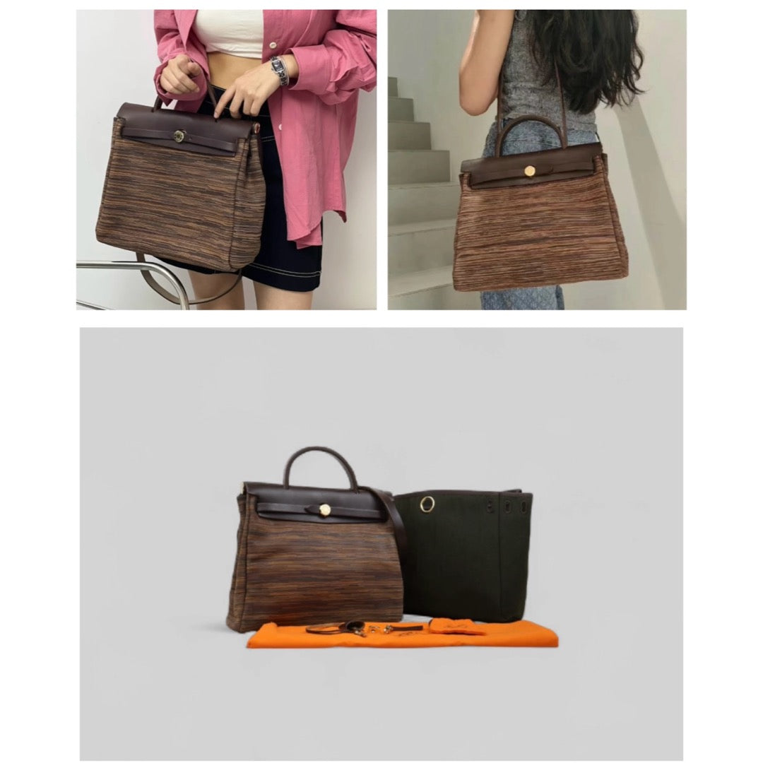 Good ( Rank AB)｜ HERMES Vibrato Leather Herbag PM □H Shoulder Bag  Made In 2004 Year｜25051703