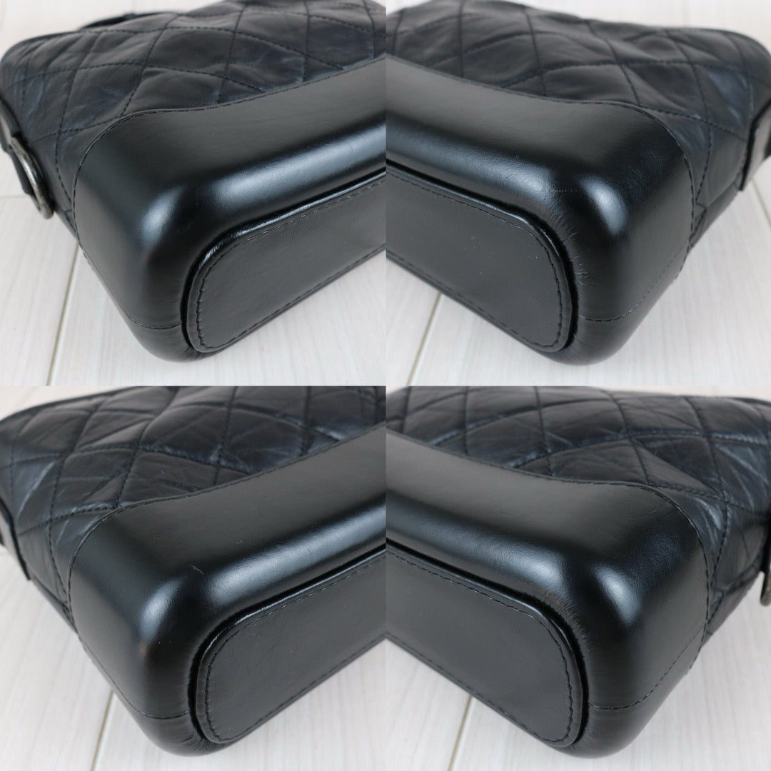 Include Entrupy Certificate of Authenticity｜Very Good ( Rank A) ｜CHANEL PM Gabrielle Calf Leather Shoulder Bag Black Made In 2018Year｜S26050704