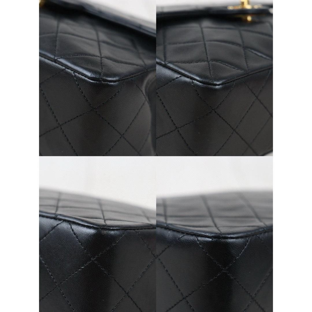 Good ( Rank AB)｜ CHANEL Black Lanbskin Square 20 Shoulder Bag Made In 1989～1991Year ｜W24080701