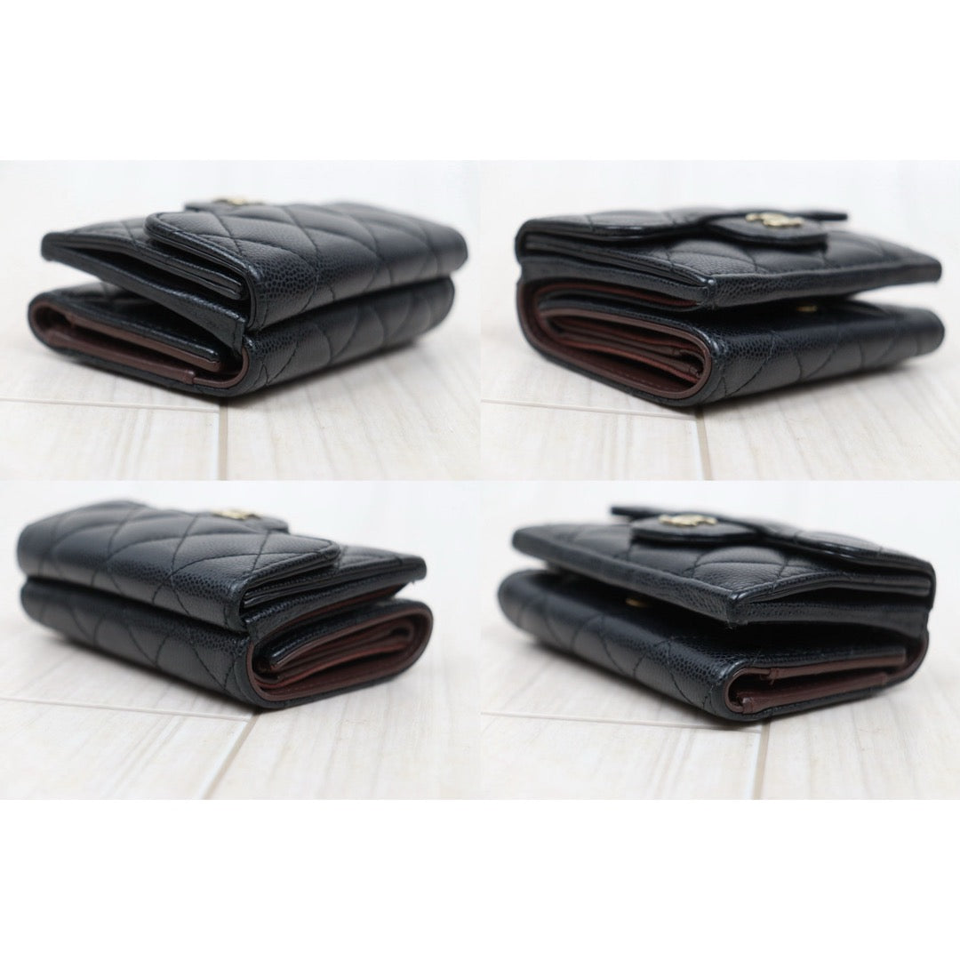 Good ( Rank AB)｜Chanel Caviar Skin Black Wallet Made In 2021-2022Year ｜25122510