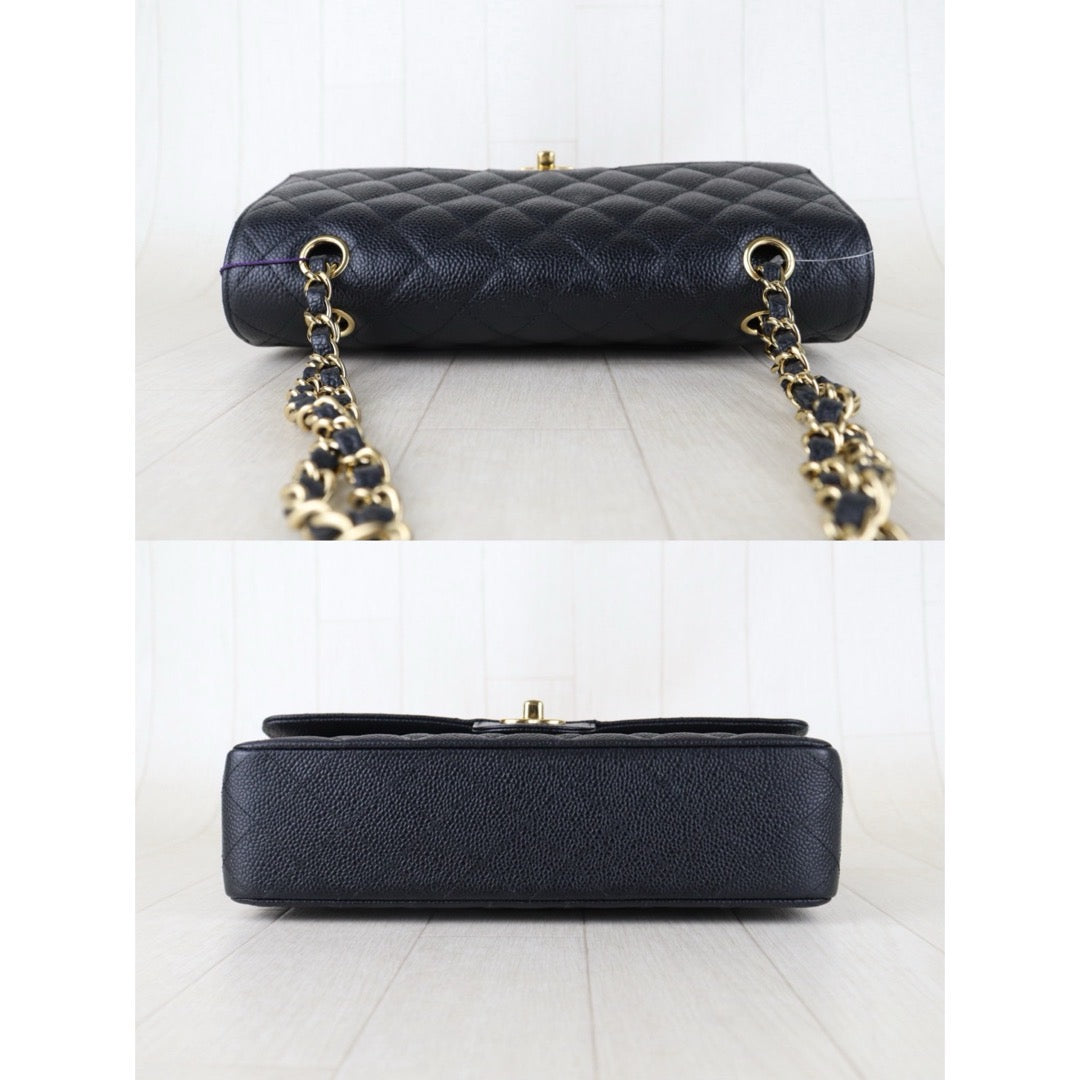 Include Entrupy Certificate of Authenticity｜Very Good ( Rank A)｜ CHANEL Caviar Skin Calf Leather Chain Double Flap 25 Shoulder Bag  Black Made In 2013-2014Year｜S26072602