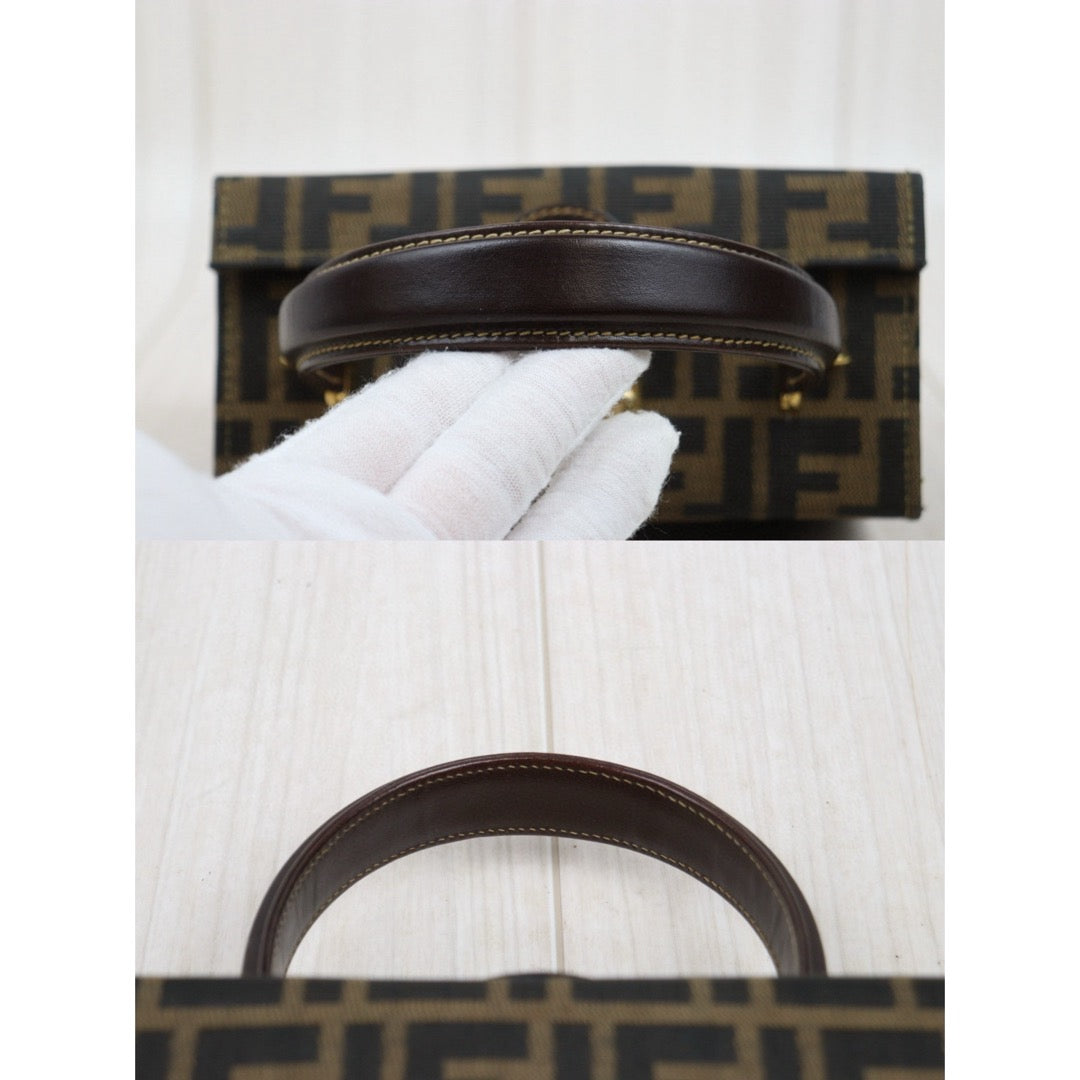 Very Good ( Rank A)｜ FENDI Zucca 2WAY Handbag With Shoulder Bag  Gold Hardware｜25042204