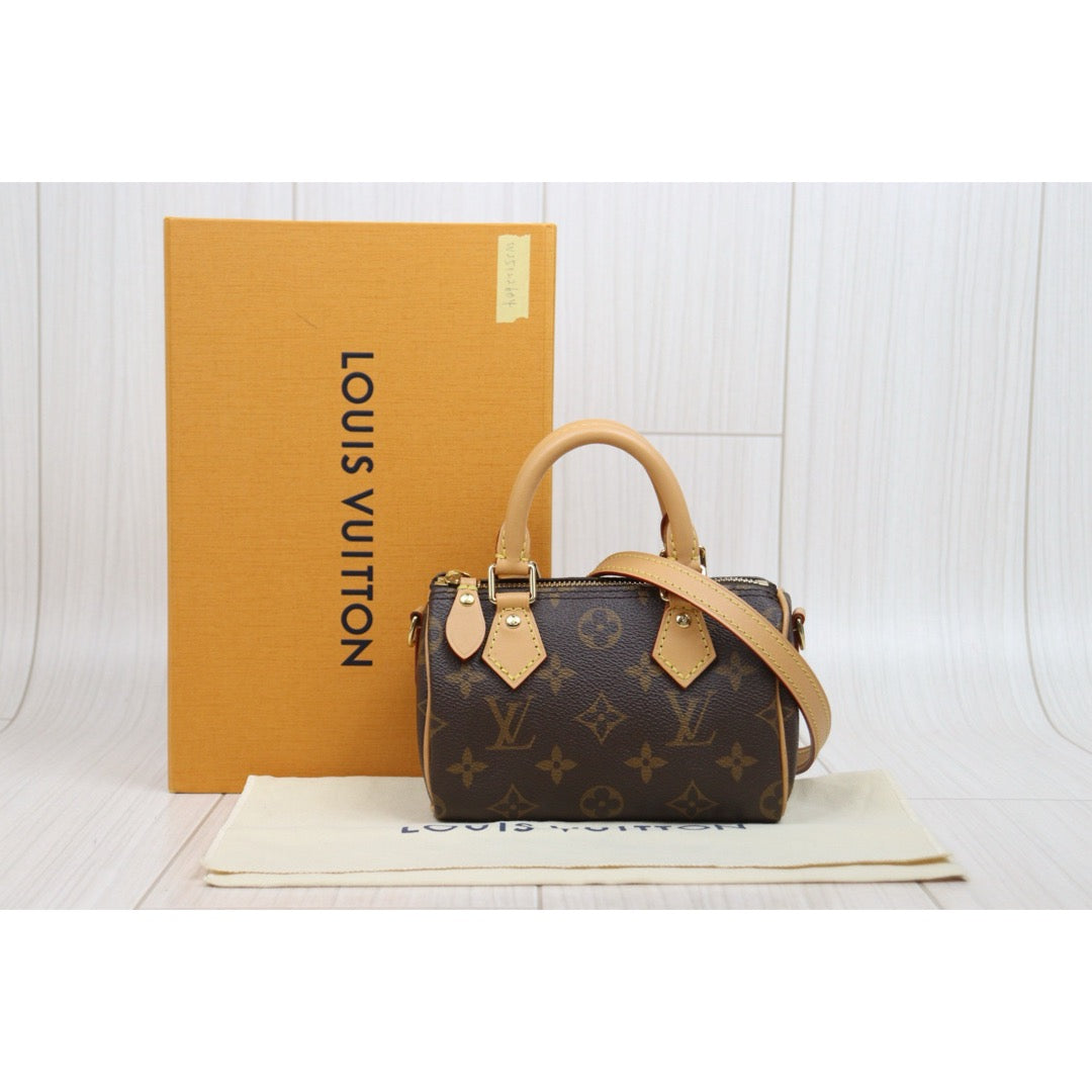 Very Good ( Rank A)｜LV Monogram Nano Speedy Handbag Shoulder Bag Current Model｜W25122604