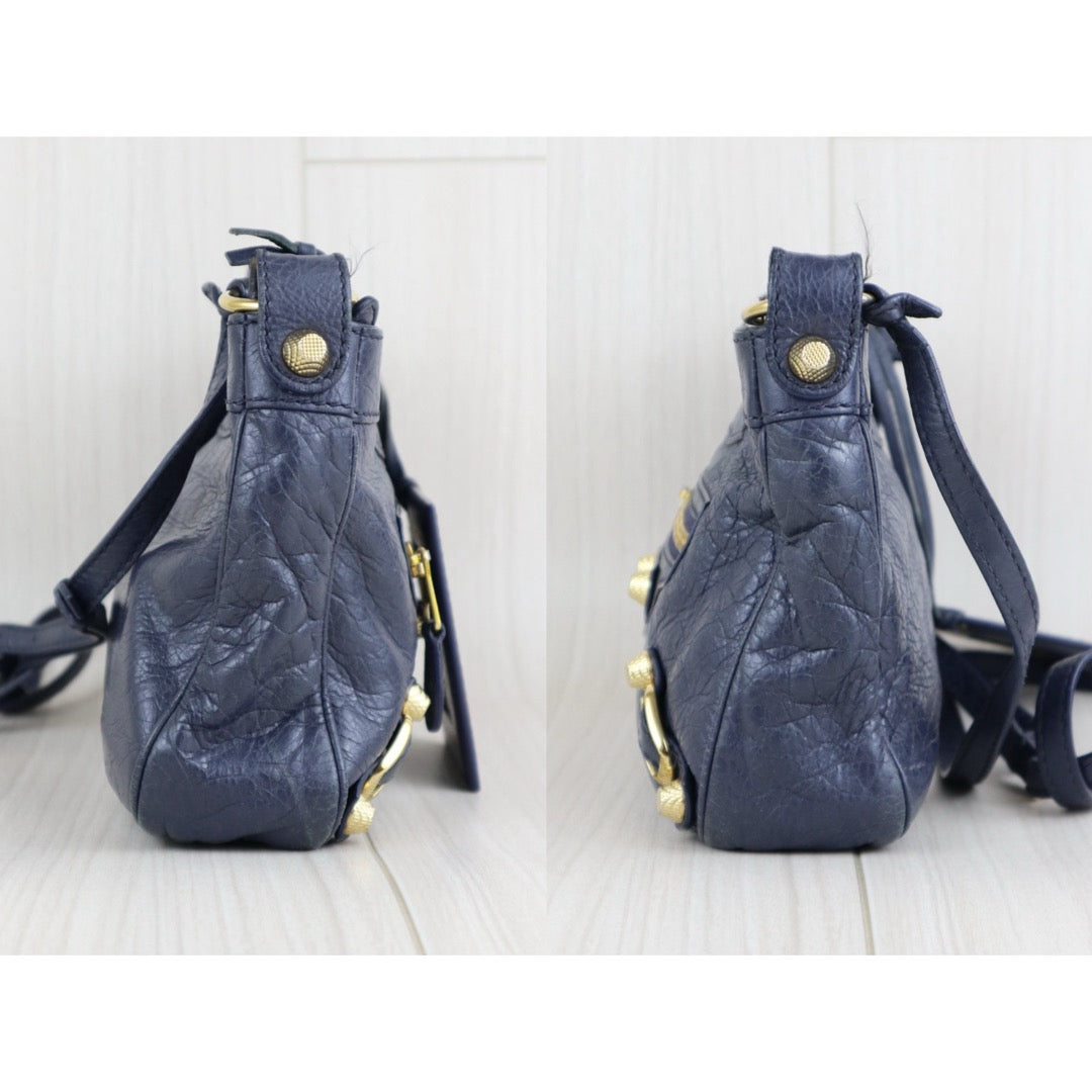 Fair ( Rank B) ｜Balenciaga Le City Shoulder Bag  Blue｜W25070801