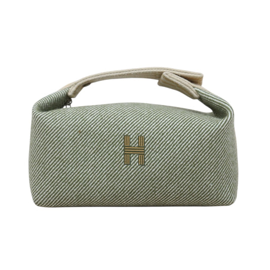 Very Good ( Rank A) ｜ HERMES Bride-A-Brac Canvas Green and Beige Handbag ｜W25121605