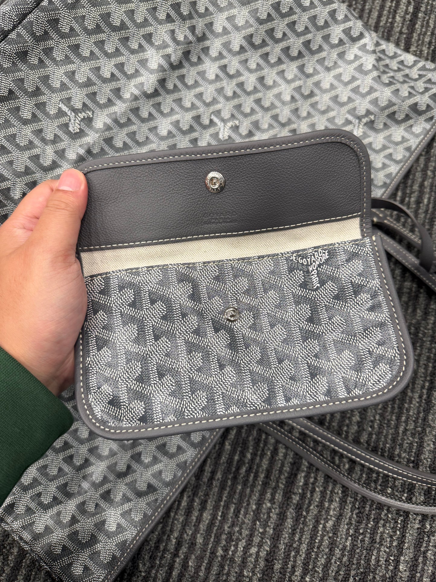 First installment 1/3｜Good ( Rank AB)｜ Goyard Saint-Louis GM Tote Bag Grey｜S24111213