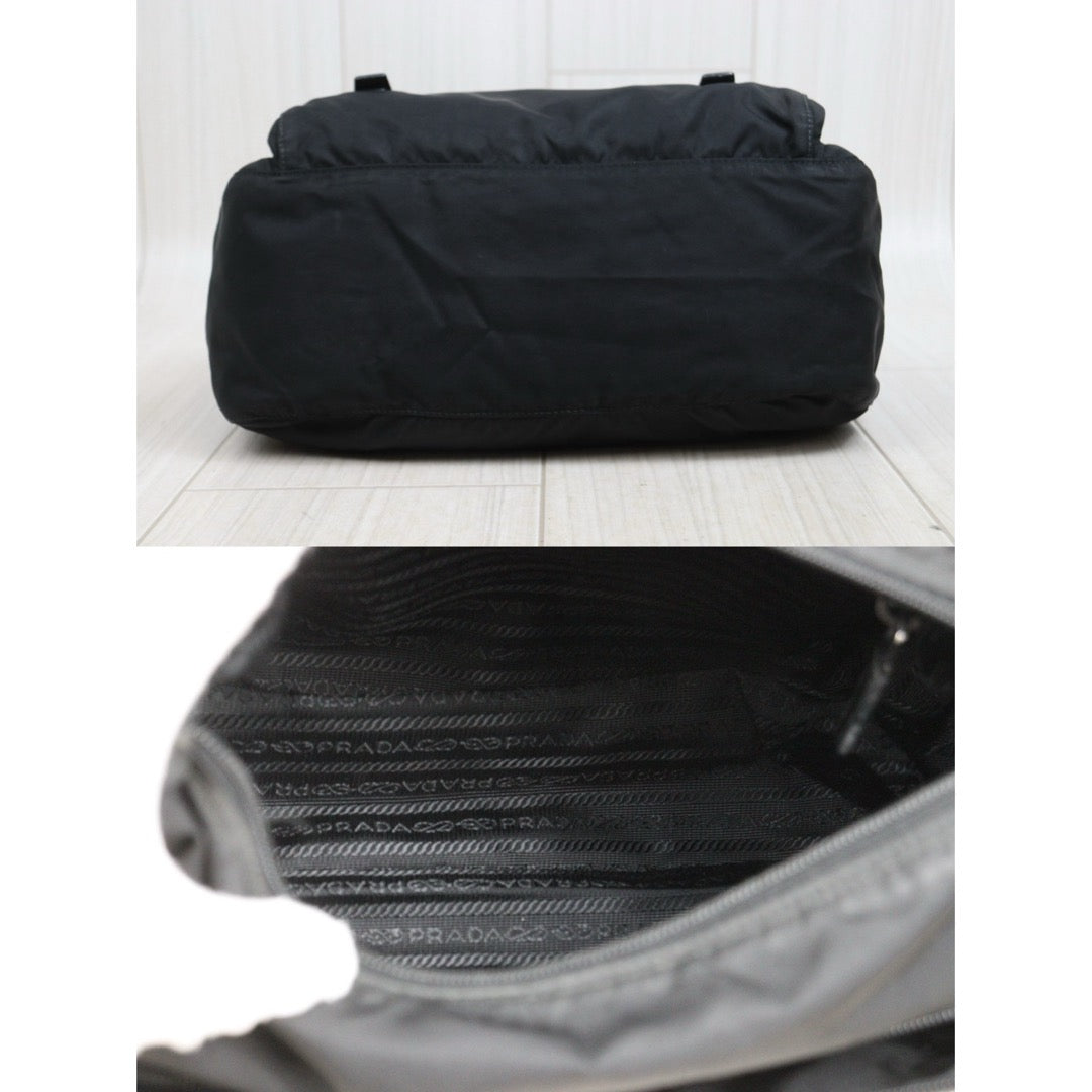 Include Entrupy Certificate of Authenticity｜Good ( Rank AB) ｜Prada  Nylon Black Shoulder Bag  Silver Hardware｜26050709