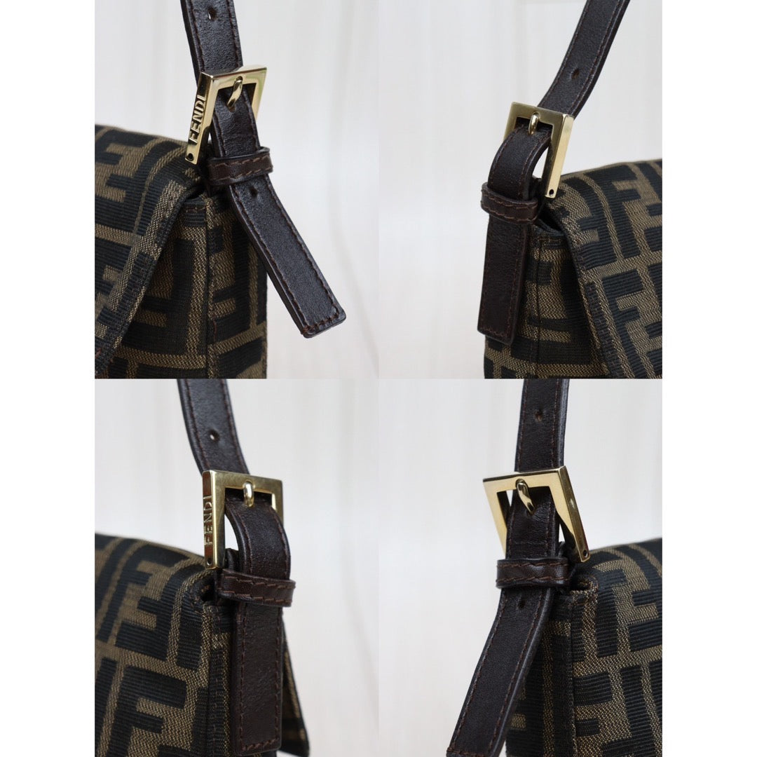 Rank A ｜ FENDI Zucca Mamma Baguette Shoulder Bag Gold Hardware｜24021501