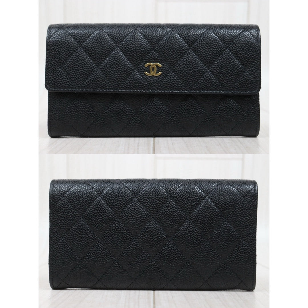 Very Good ( Rank A)｜CHANEL Caviar Skin Black Long Wallet Made In 2013- 2014Year｜S25092001