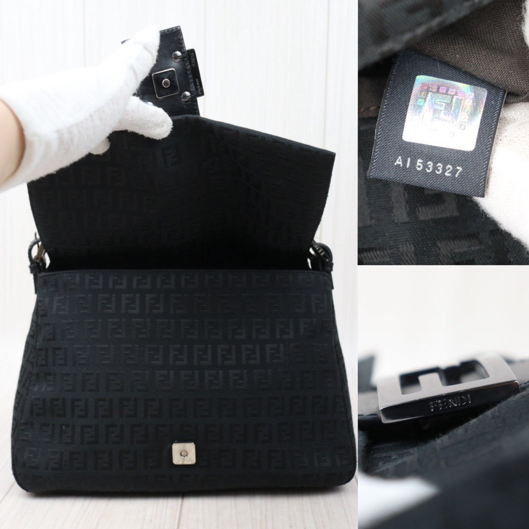 Rank A｜ FENDI Mamma Baguette Shoulder Bag Black ｜V24052304