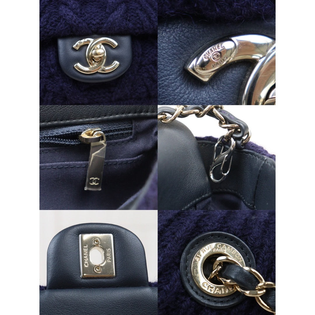 Rank A ｜ CHANEL Wool Knitting Mini Flap 20 Shoulder Bag  Made In 2018-2019Year｜Y24051712