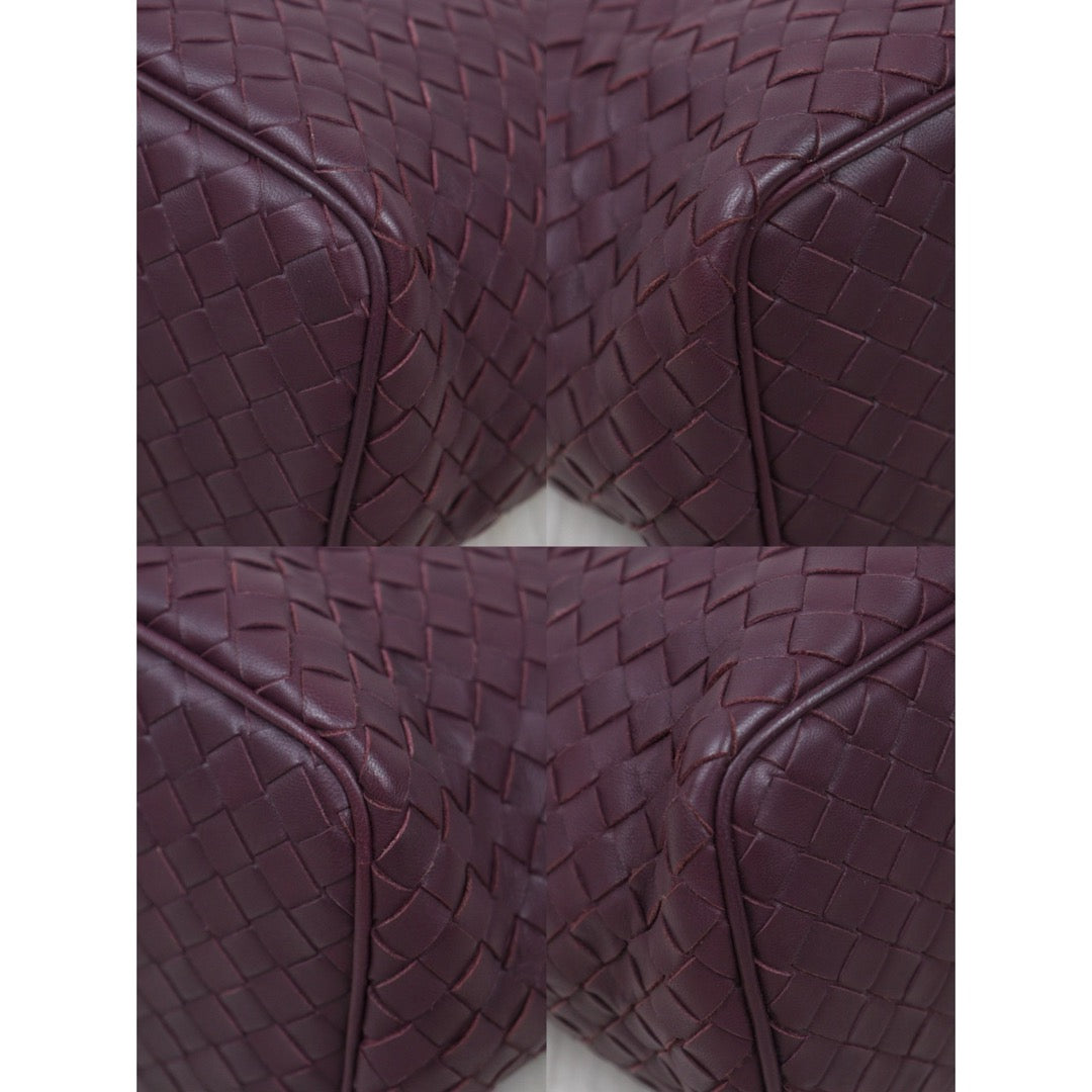 Very Good ( Rank A)｜ Bottega Veneta Lamb Skin  Braid Shoulder Bag Claret｜25062620