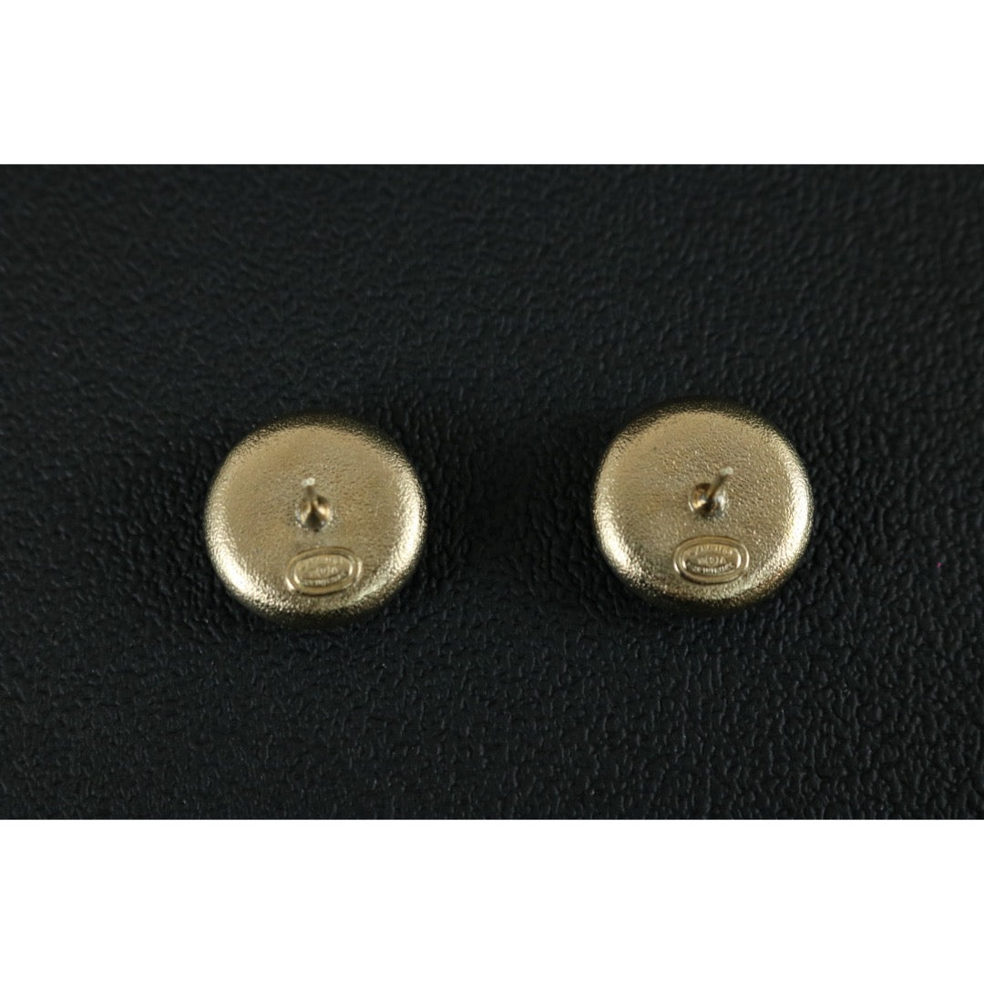 Very Good ( Rank A) ｜ CHANEL 18A Coco Mark  Black Enamel Rhinestone Earrings Made In 2018Year ｜S26022611