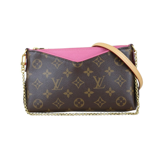 Include Entrupy Certificate of Authenticity｜Good ( Rank AB)｜ Louis Vuitton Monogram  Mini Pallas Cluth With Shoulder Bag Pink｜S26042511