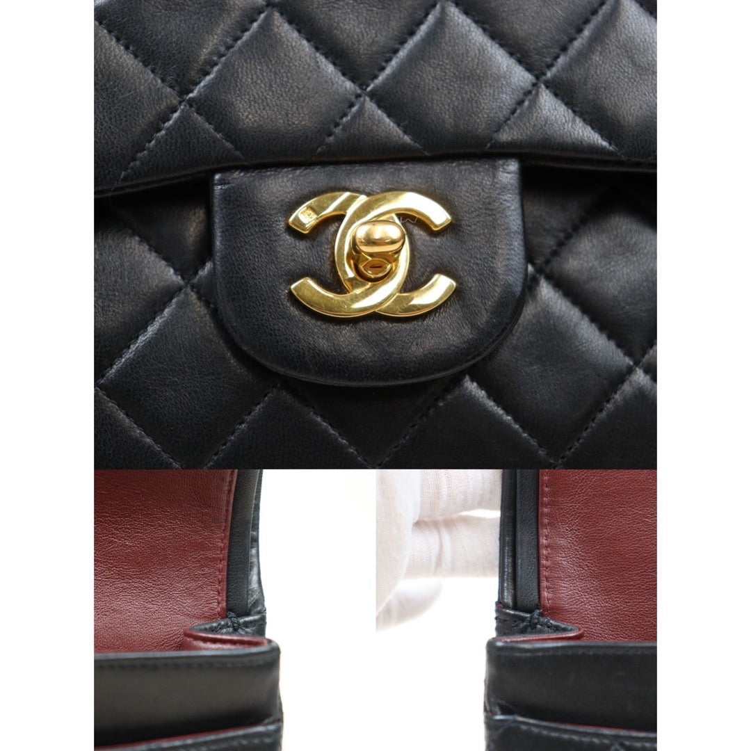 Rank AB｜ CHANEL Matrasse Double Flap 23 Shoulder Bag Black Made In 1991-1994Year｜P24061140