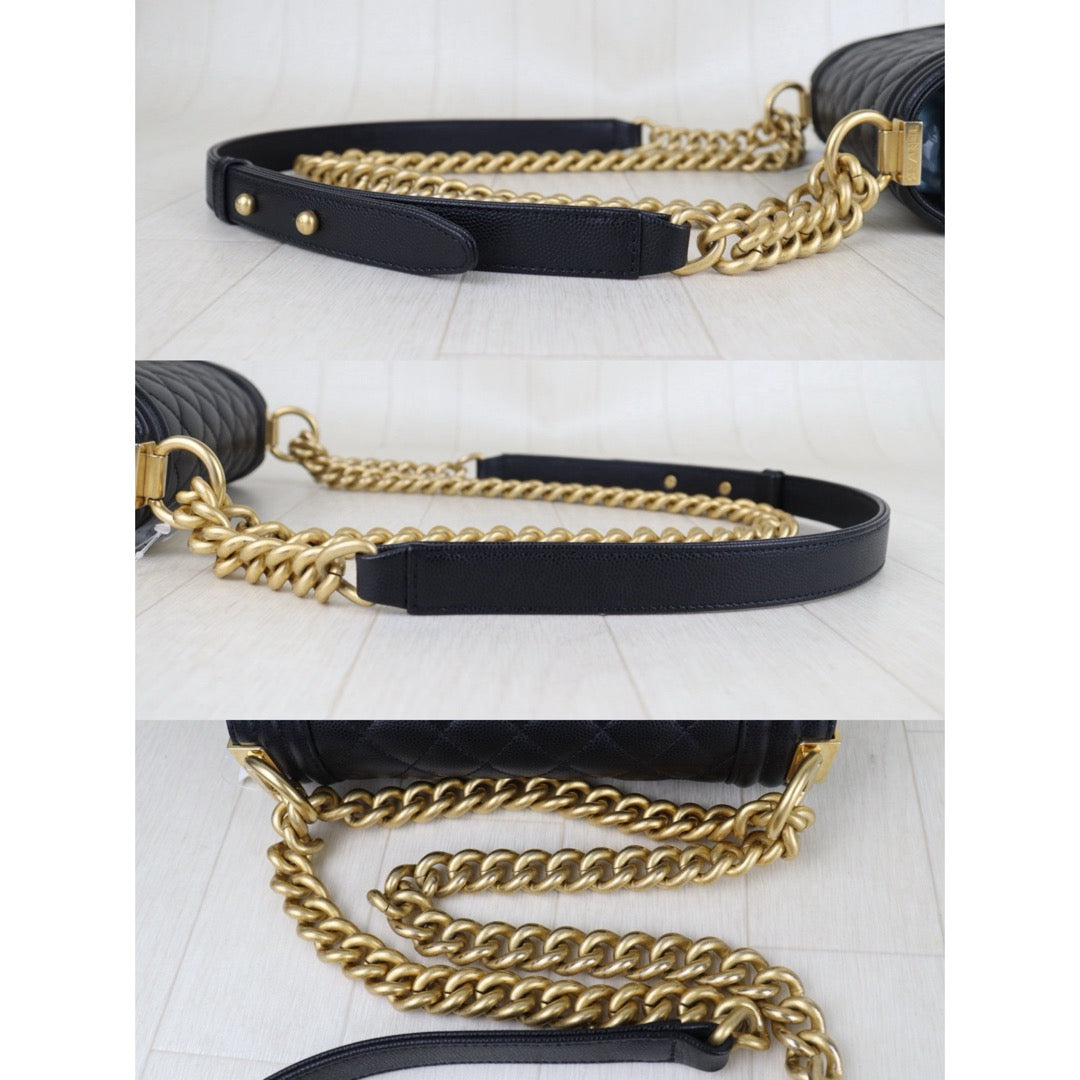 Include Entrupy Certificate of Authenticity｜Excellent（Rank SA）｜Full Set CHANEL Caviar Skin  LeBoy Chain Shoulder Bag Small Black   IC Chips Model ｜S26041403