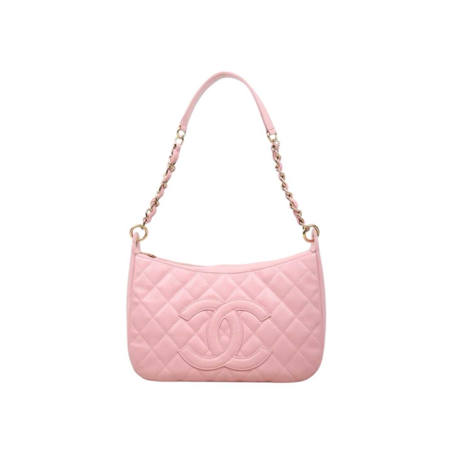 Very Good ( Rank A)｜ CHANEL Half Moon Shoulder Bag Pink Made In 2003-2004 Year ｜V24122602