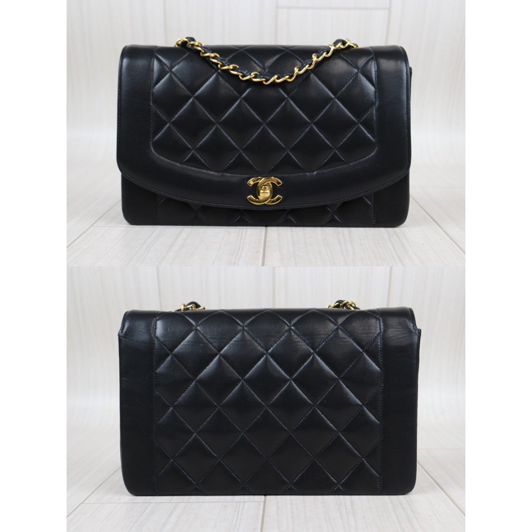 Rank A ｜ CHANEL Matrasse Diana 25 Lamb Skin Chain Bag Made in 1991-1994 Year｜23120810