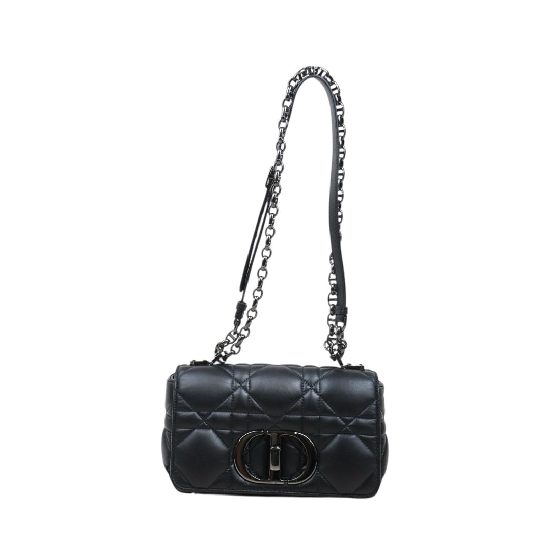 Very Good ( Rank A) ｜Dior Caro Matelasse Chain Calf Leather Shoulder Bag PM So Black  ｜S25071010