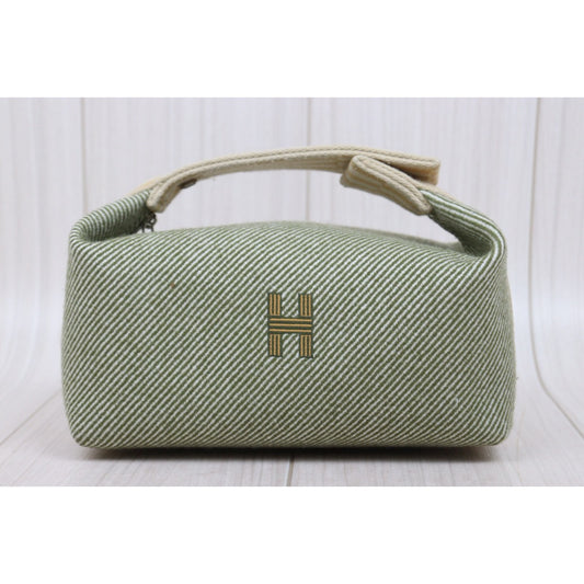 Very Good ( Rank A) ｜ HERMES Bride-A-Brac Canvas Green and Beige Handbag ｜W25121605