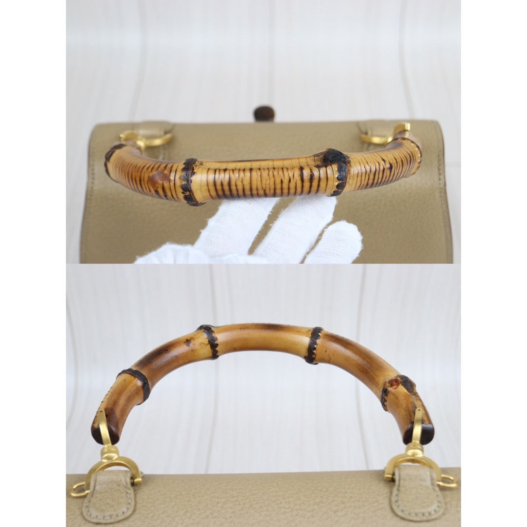 Rank A ｜ GUCCI Vintage Bamboo Hand Bag ｜23120711