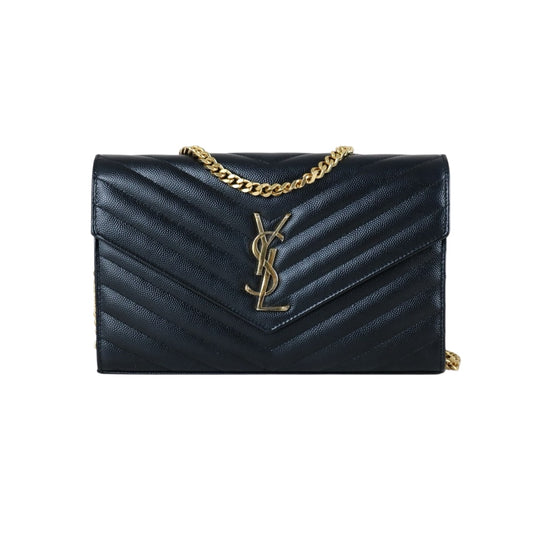 Good ( Rank AB)｜Saint Laurent YSL Caviar Skin Shoulder Bag Black｜X25060305