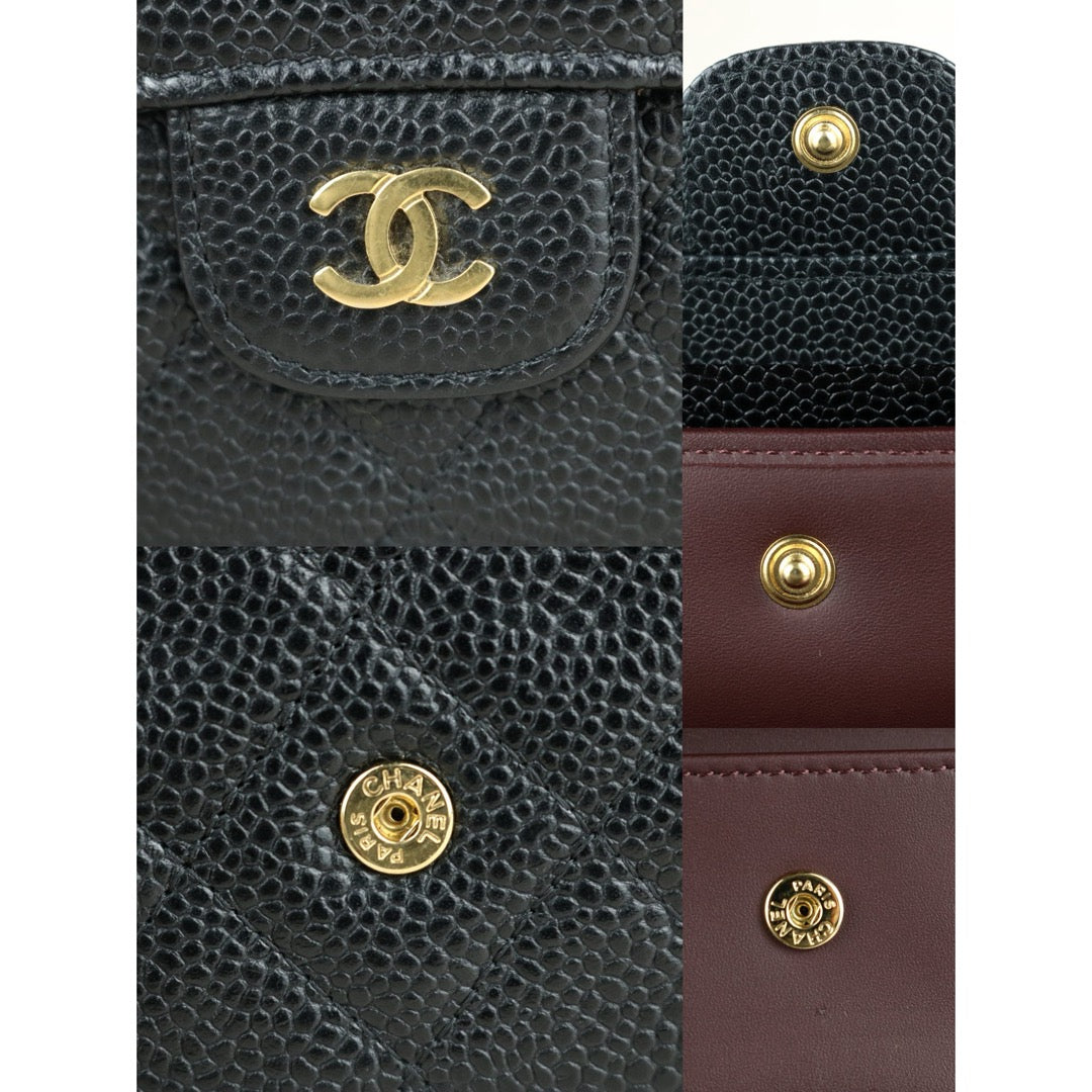 Very Good ( Rank A) ｜CHANEL Caviar Skin Black Long Wallet Made In 2014-2015 Year｜S24111503