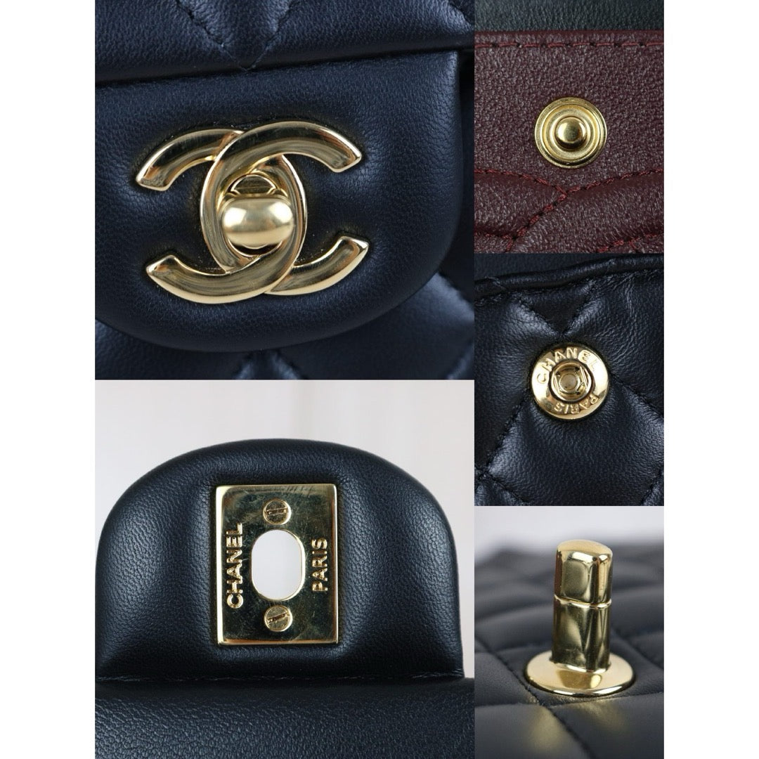 Include Entrupy Certificate of Authenticity｜Very Good ( Rank A)｜ CHANEL Lamb Skin Matrasse Chain Double Flap 25 Shoulder Bag  Black Made In 2019 Year｜S26080101