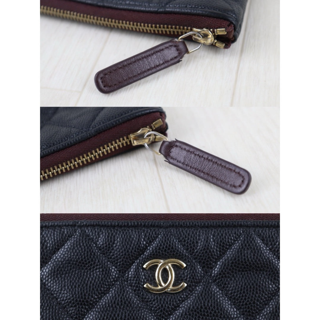 Include Entrupy Certificate of Authenticity｜Good ( Rank AB)｜ CHANEL Caviar Skin  Klassische Pochette Mit Reissverschluss  Black IC Chips Model｜S26052510