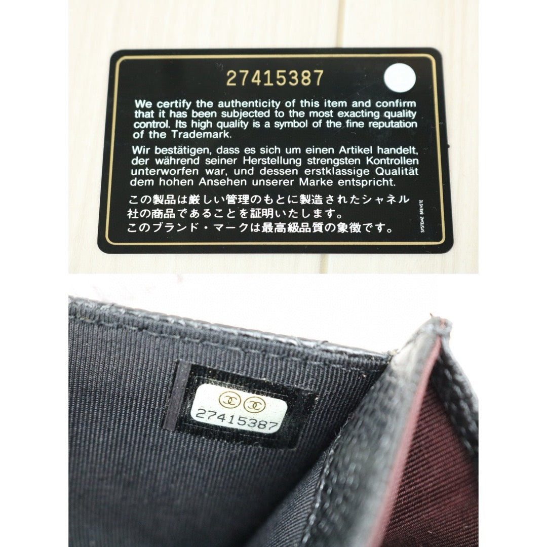 Very Good ( Rank A) ｜CHANEL Caviar Skin Leather Calf Leather  Card Holder Black Made In 2019 Year｜S24111502