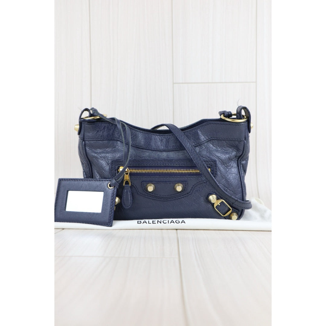 Fair ( Rank B) ｜Balenciaga Le City Shoulder Bag  Blue｜W25070801