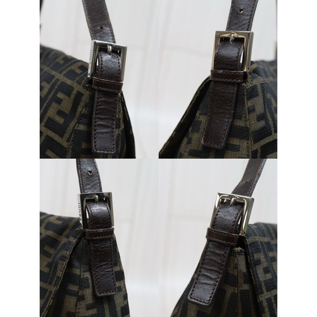 Include Entrupy Certificate of Authenticity｜Good ( Rank AB)｜ FENDI Zucca Mamma Baguette Shoulder Bag｜26031912