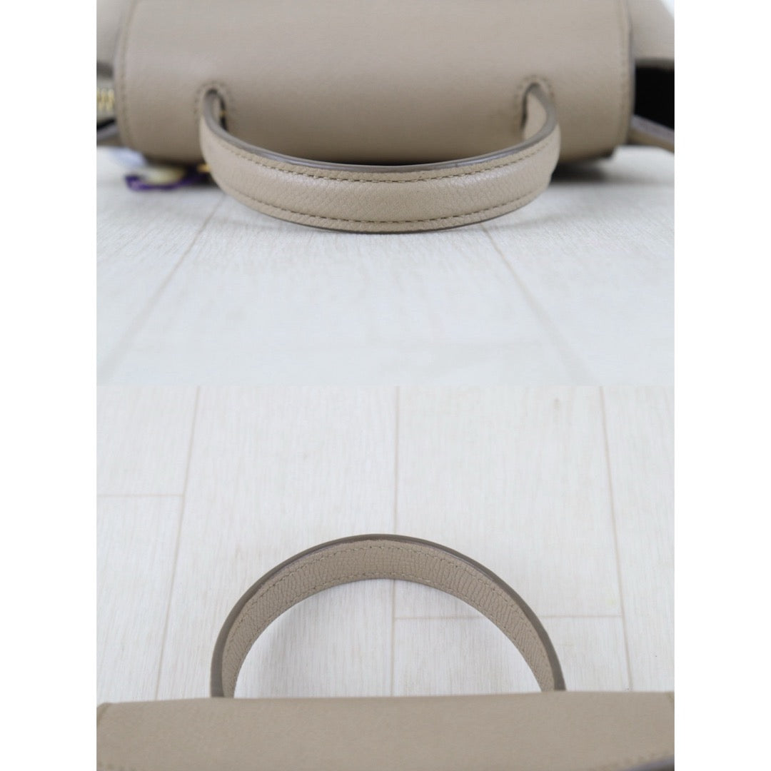 Include Entrupy Certificate of Authenticity｜Very Good ( Rank A)｜CELINE Calf Leather Belt Pico Handbag Shoulder Bag Beige｜S26030833