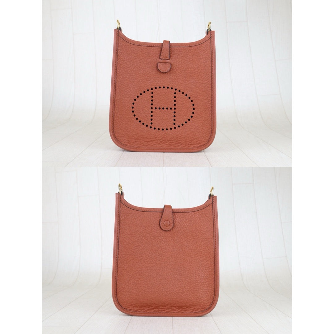 Excellent（Rank SA）｜ HERMES TC Leather Mini Evelyn 16 Shoulder Bag Gold Hardware B Stamp Made In 2023 Year Potiron｜H25111702