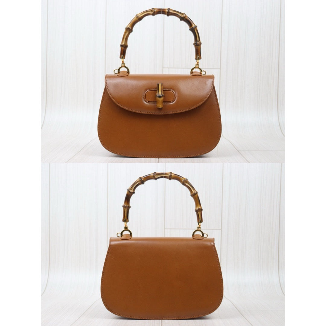 Very Good ( Rank A) ｜ GUCCI Vintage Bamboo Hand Bag With Shoulder Strap Brown ｜V24122606