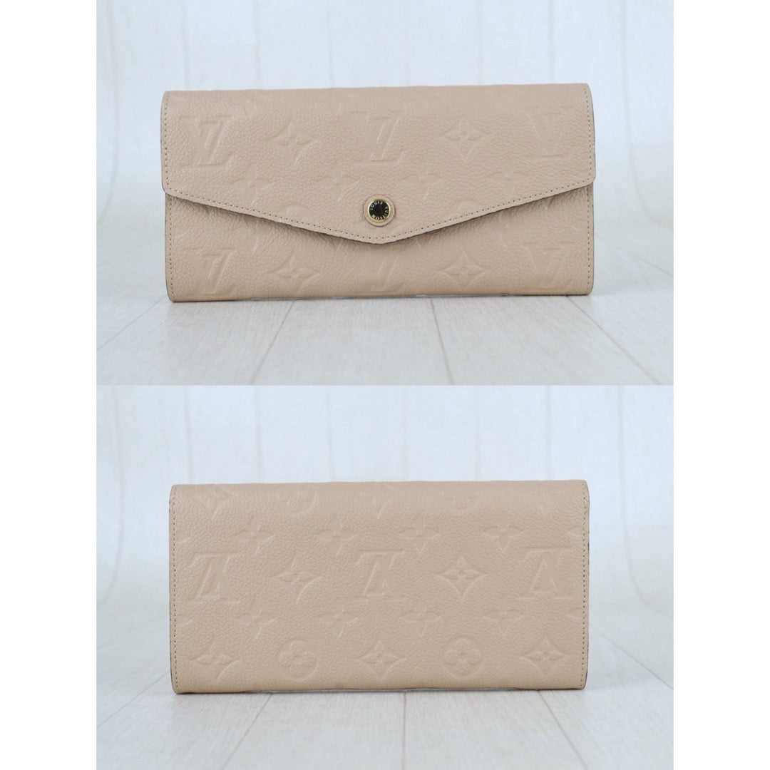Include Entrupy Certificate of Authenticity｜Very Good ( Rank A)｜ Louis Vuitton Monogram Empreinte Long Wallet Turtledove｜Z26092101