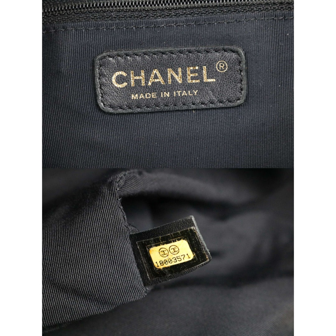 Include Entrupy Certificate of Authenticity｜Good ( Rank AB)｜ CHANEL Matrasse Caviar Skin Black Cerf Tote 35 Shoulder Bag Made In 2013-2014 Year｜S26101105
