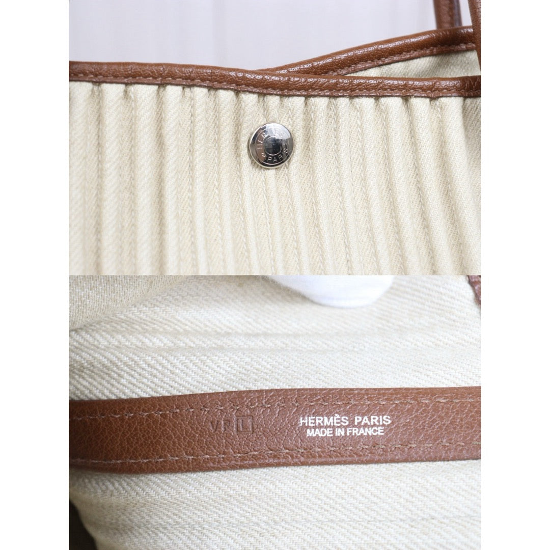 Include Entrupy Certificate of Authenticity｜Good ( Rank AB)｜ HERMES  Garden PartyGM 45  Handbag □L Stamp Beige Made In 2008 Year｜S26063002