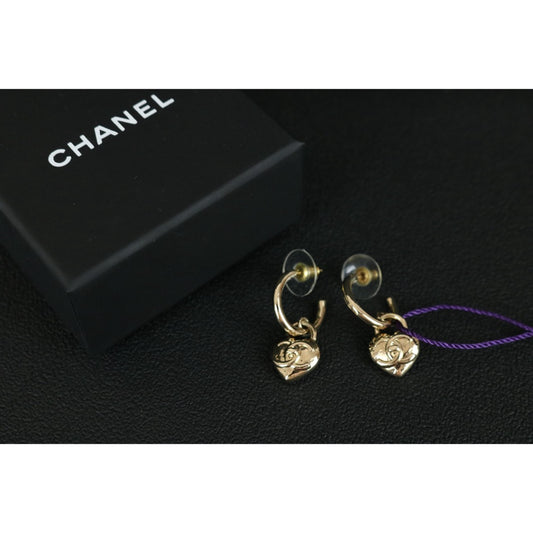 Very Good ( Rank A) ｜CHANEL Coco Mark Gold Heart Pendant  Earrings ｜W25072604