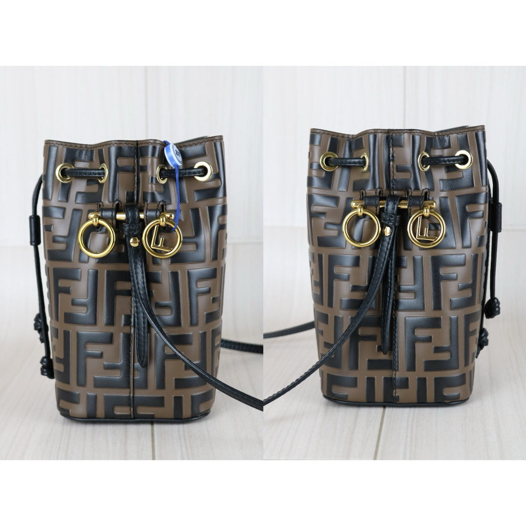 Good ( Rank AB)｜ FENDI Zucca Mini Mon Tresor Bucket bag Shoulder Bag Brown ｜S25081802