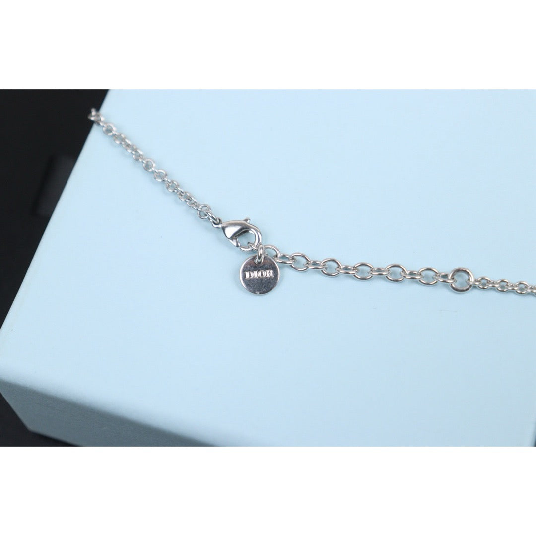 Good ( Rank AB)｜ Dior  CD Pearl Necklace Silver Plated ｜V25100720