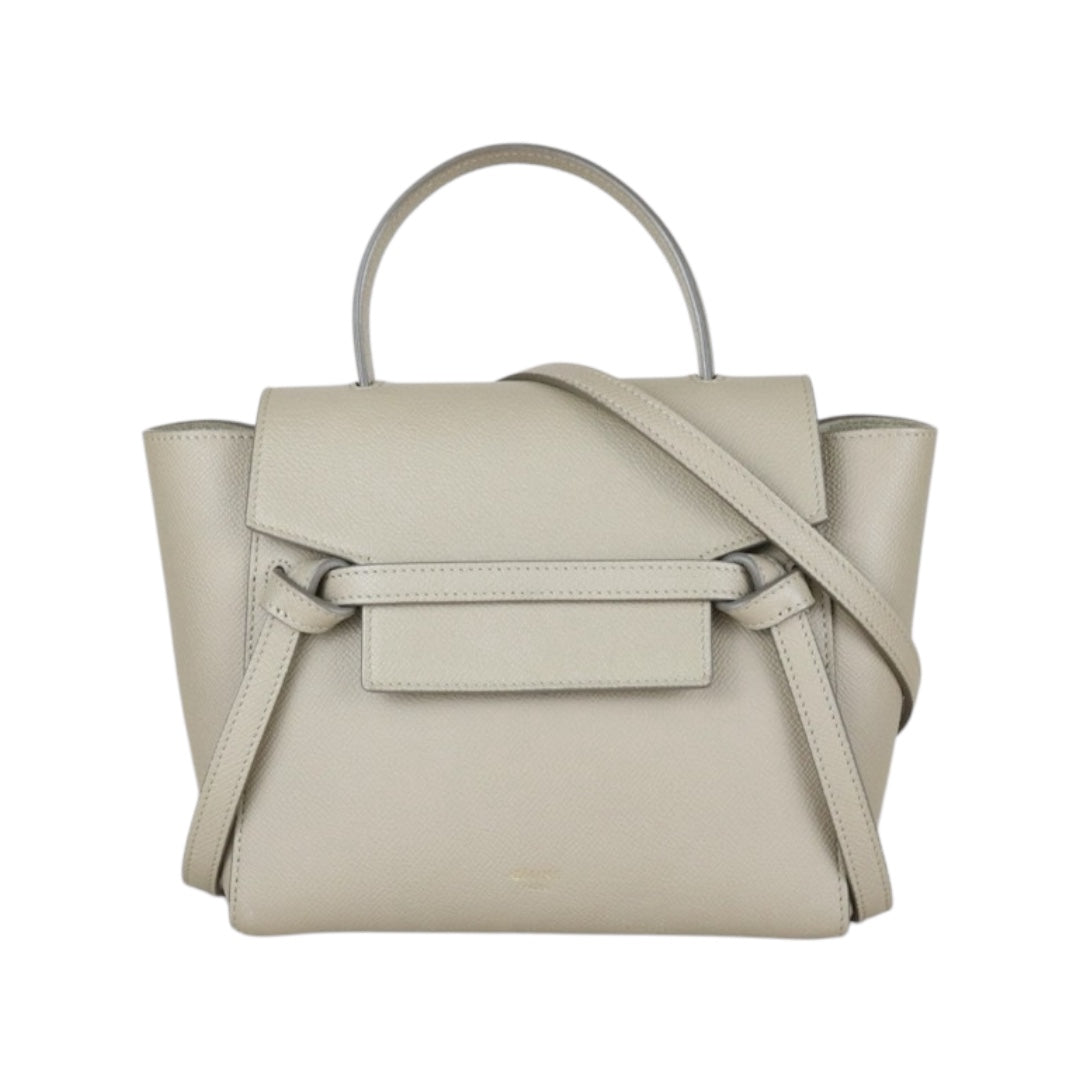 Very Good ( Rank A)｜CELINE Leather Calf Belt Nano Handbag Shoulder Bag Beige｜B25041506