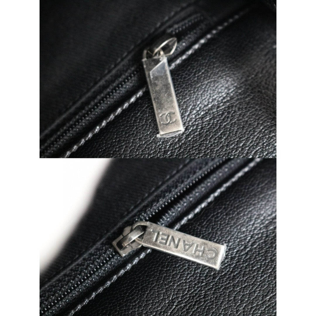 Very Good ( Rank A)｜ CHANEL City Rock Goatskin Single Flap Chain Shoulder Bag Black Made In 2015-2016 Year｜X25041402